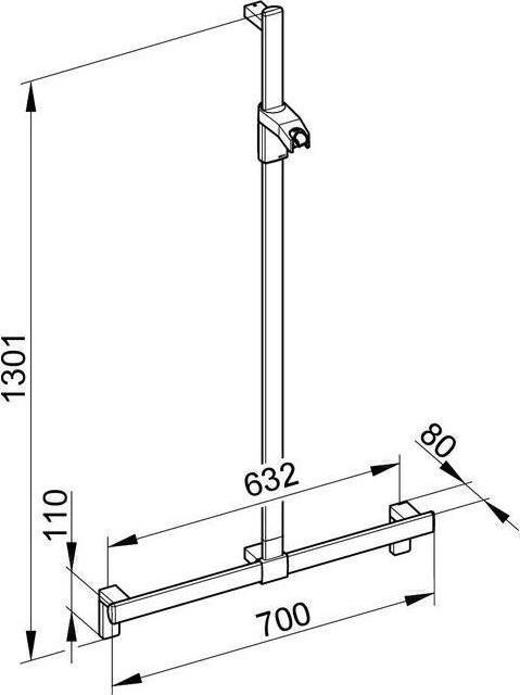 Productafbeelding Keuco Douchegreep AXESS verchroomd 700/1300mm