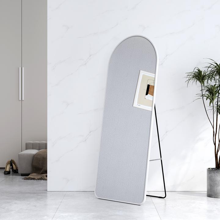Actual product image Emke Arch Freestanding Mirror with Aluminium Frame, 60*160cm, White (60 x 160 cm)