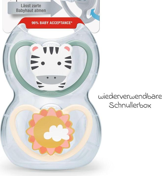 Actual product image NUK Dummy Pacifier 2-pack Space - Silicone 6-18 M - Zebra Sun (2 x, 6 - 18 M.)