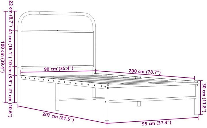 Produktbild vidaXL Bettgestell (90 x 200 cm)