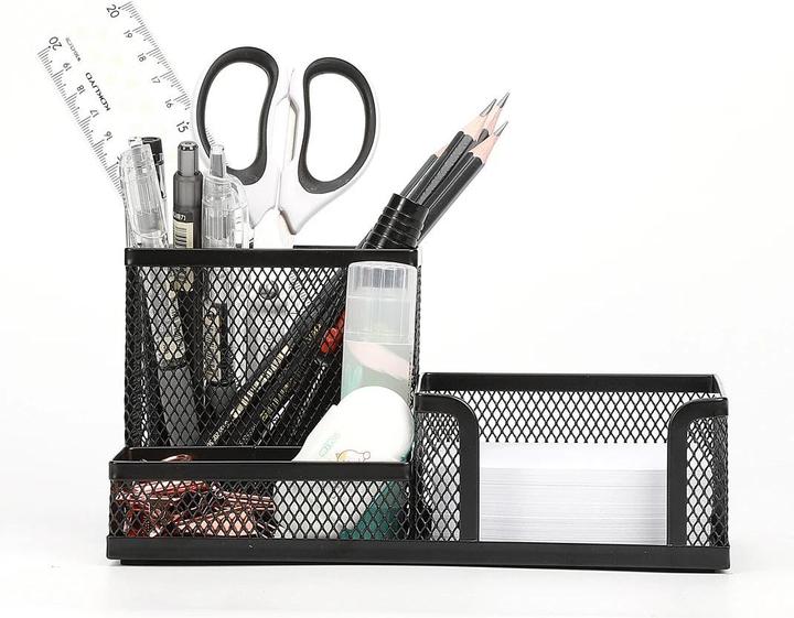 Immagine prodotto Alopini Mesh Schreibtisch Organizer Metall Büro Aufbewahrungsbox mit Fach Briefpapierhalter Bürobedarf