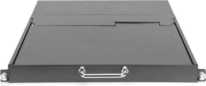 Actual product image Digitus Module. 43.2cm HD LCD TFT console, 16 port VGA, CH with 16 port VGA KVM, CH keyboard, RAL 9005 black
