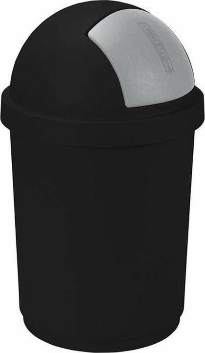 MGA CURVER Abfalleimer Roll-Top 50l in schwarz/Silber, Plastik, 35 x 25 x 10 cm (50 l)