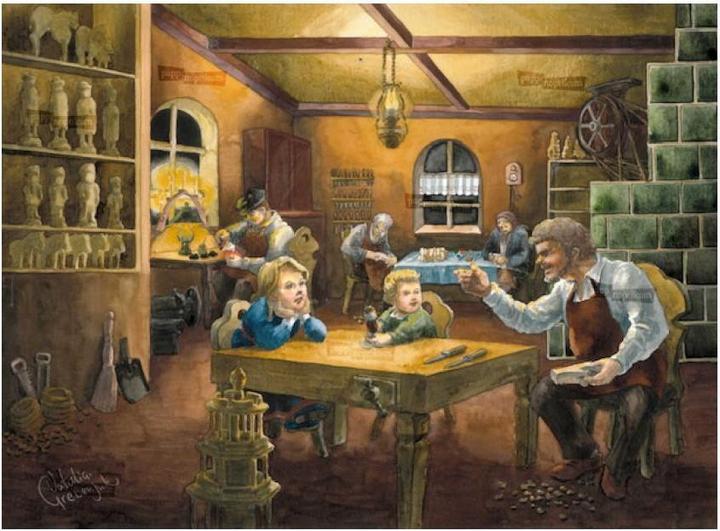 Pappnoptikum 1055 - Kerstworkshop Erzgebirge (gevouwen kaart) (1 Pcs.)