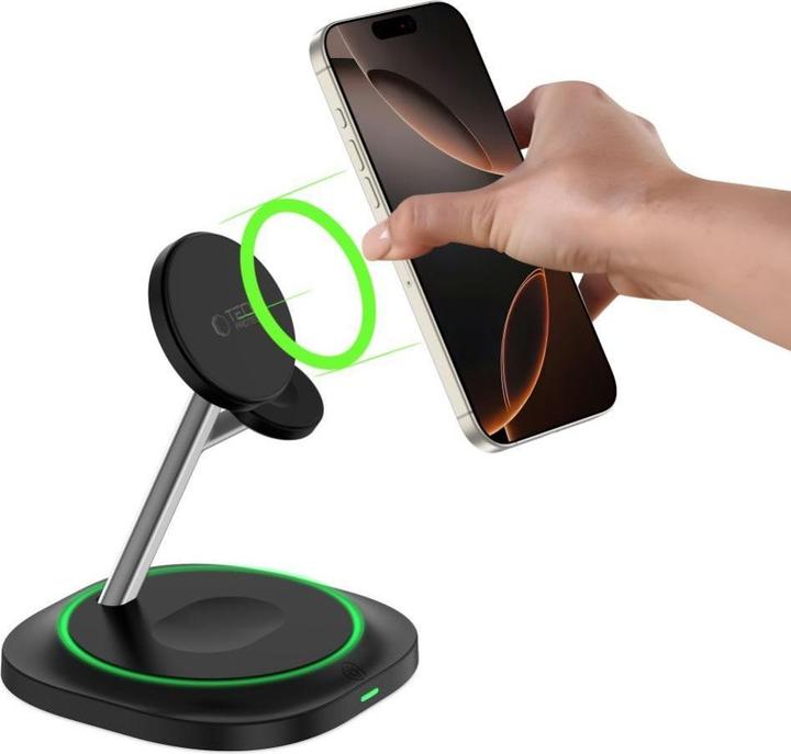 Actual product image Tech-Protect QI15W-A46 3in1 Magnetic MagSafe Inductive Charger - Black (15 W)