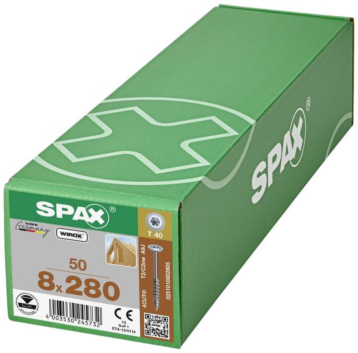 Produktbild Spax Tellerkopf T-Star Plus T40 Teilgewinde 4cut Wirox (50 Schrauben pro Stück)