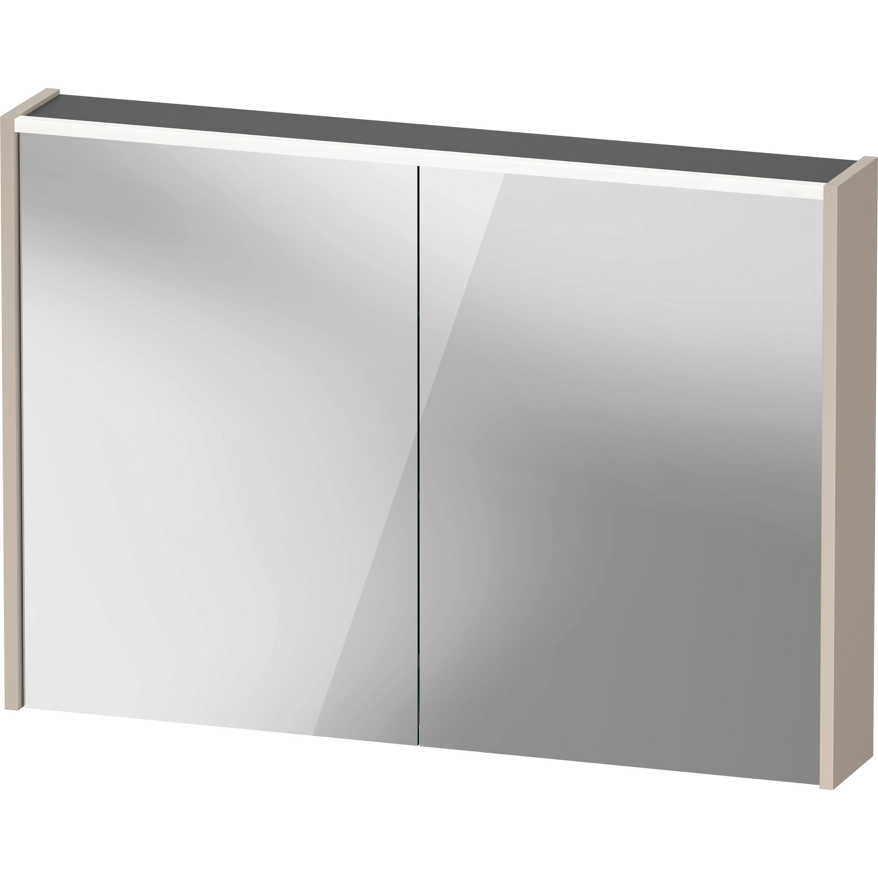 Duravit, Spiegelschrank, D-Code Spiegelschrank, Steckdose Typ E (FR, BE), 2 Türen, LED-Lichtfeld oben, 1000x700mm, 7