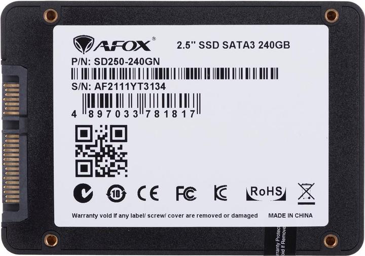 Actual product image AFOX SSD 240GB 2.5" SATA III 6Gb/s 240GN SD250 (240 GB, 2.5")