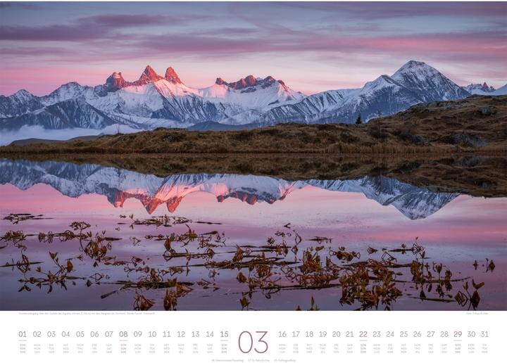 Image du produit Naturparadies Alpen Kalender 2026 (54 x 42 cm, Couverture rigide, Anglais, Français, Allemand)