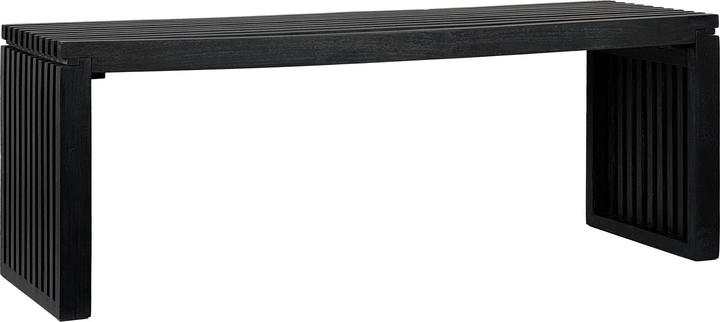 FineBuy Sitzbank Garderobenbank Akazie Massivholz 120 cm Schwarz Flurbank Klein (120 cm)