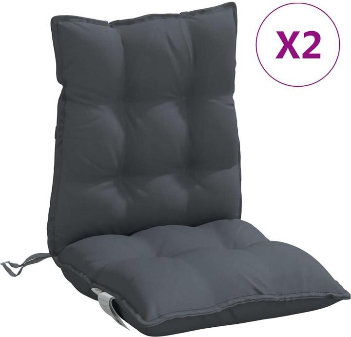 Actual product image vidaXL Low backrest cushions 2 pcs. Oxford fabric (100 x 50 x 7 cm)