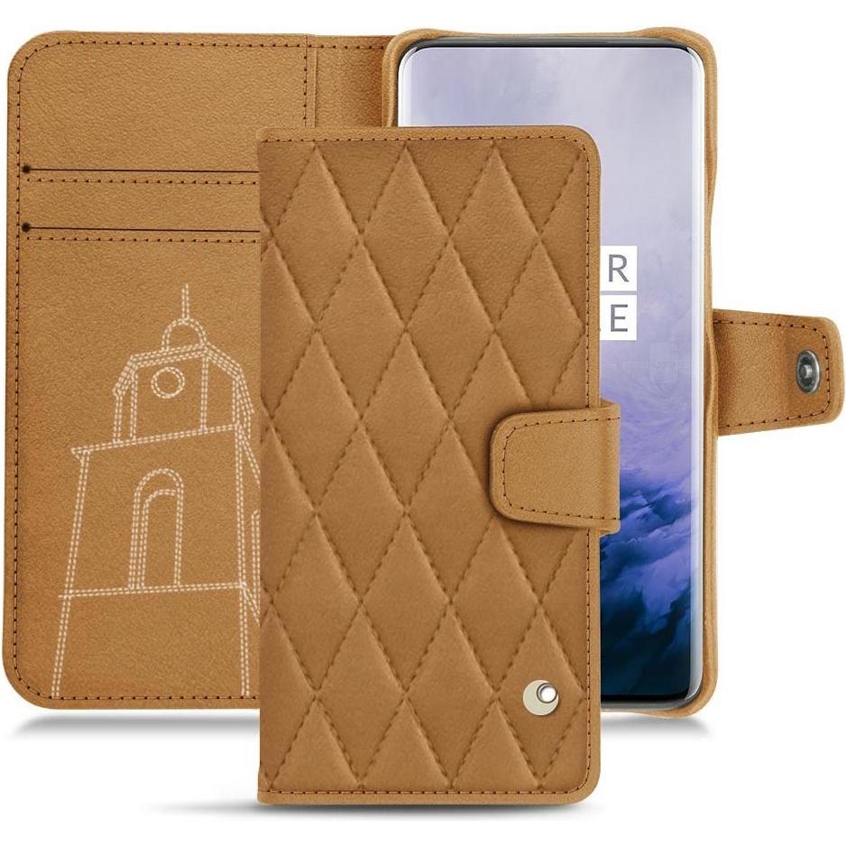 Noreve Lederschutzhülle Wallet (OnePlus 7 Pro), Smartphone Hülle, Braun
