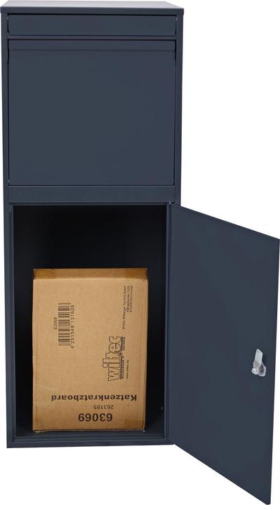 Produktbild Wiltec Paketkasten Standbriefkasten grau 41x38x102cm Paketbox Zuhause Päckchen