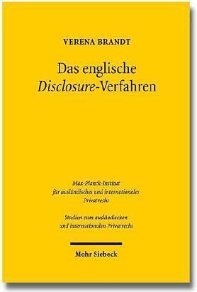Produktbild Das englische Disclosure-Verfahren (Deutsch, 2015)