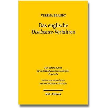 Das englische Disclosure-Verfahren, Fachbücher
