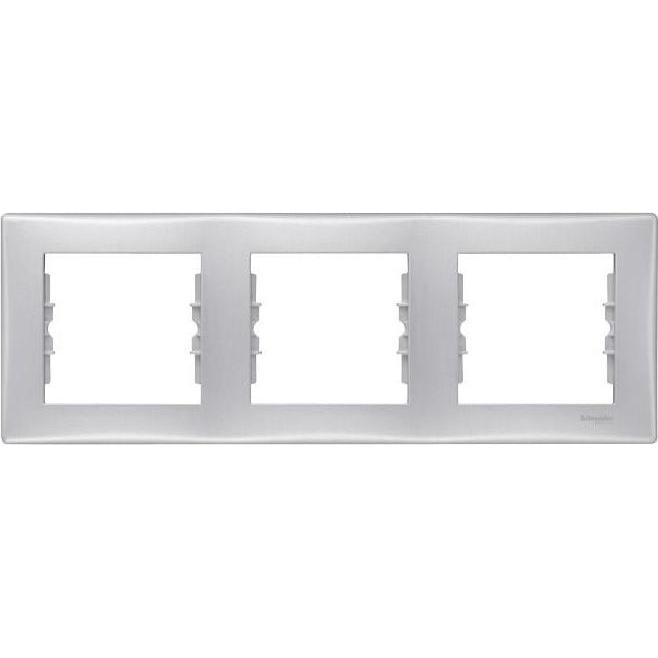 Schneider Electric, Zubehör Schalterprogramm, Dreifachrahmen Sedna horizontal silber SDN5800560