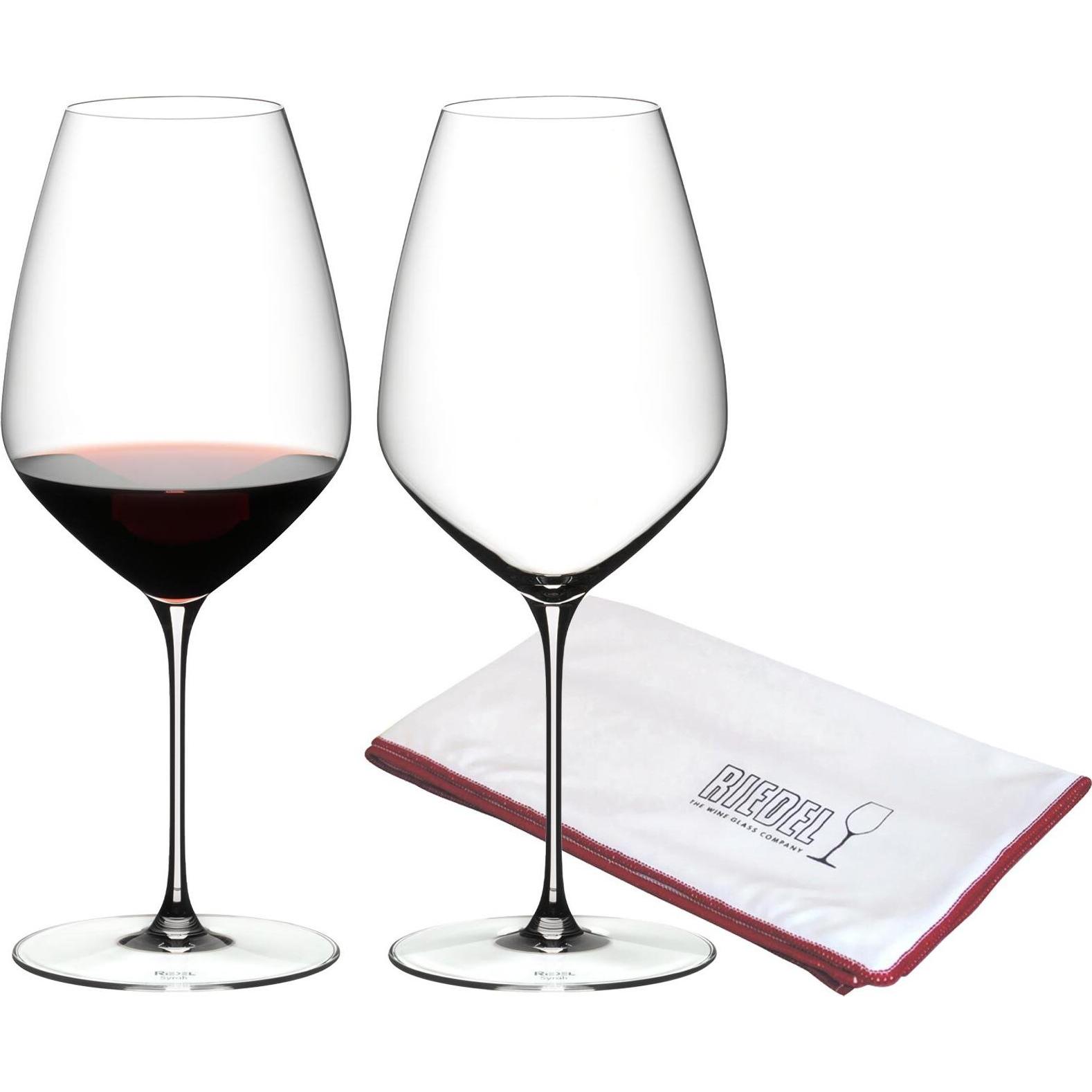 Riedel Veloce Syrah / Shiraz Weingläser + Poliertuch, Weingläser, Transparent