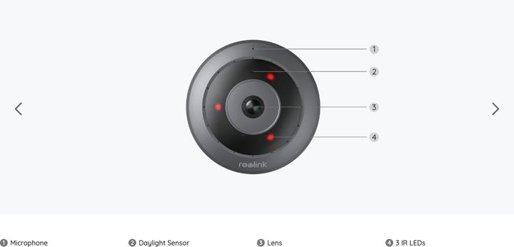 Productafbeelding Reolink Fish Eye PoE Camera voor binnen (2560 x 2560 pixels)