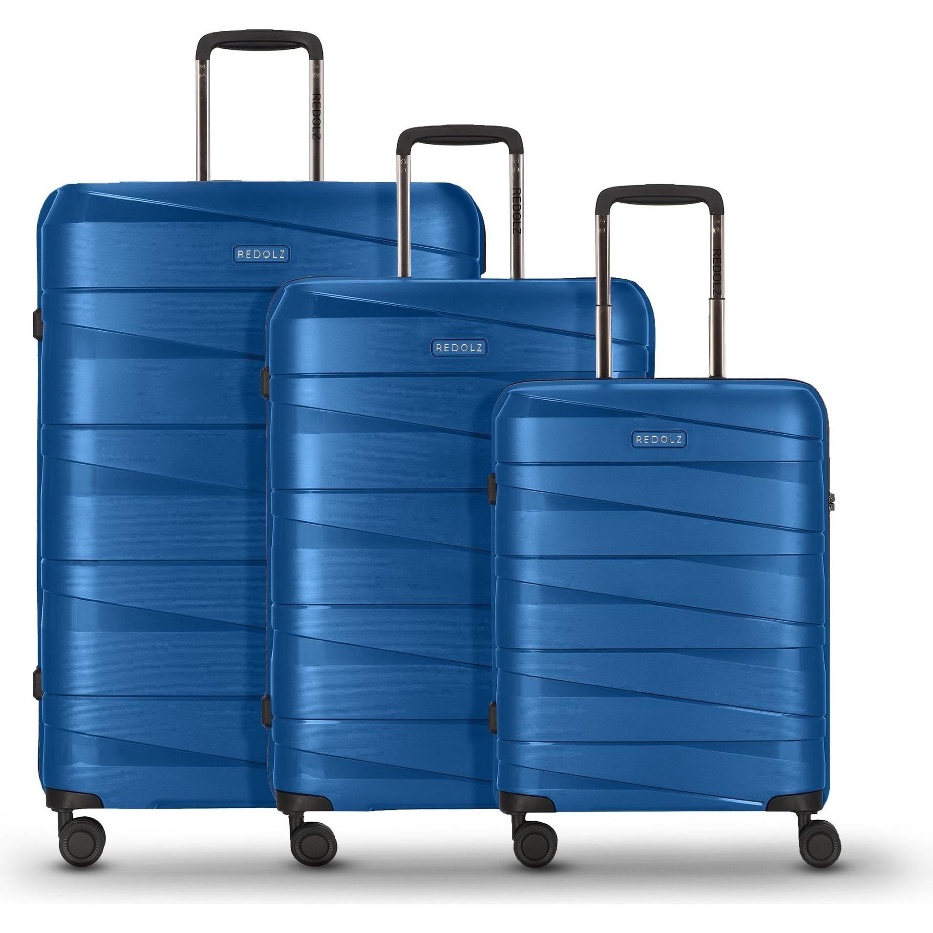 Redolz, Koffer, Essentials 10 3-SET 4 Rollen Kofferset 3-teilig, Blau, (188 l, XL (ab 115l))