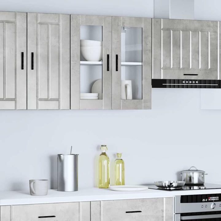 Immagine prodotto VidaXL Parete attrezzata per cucina con anta in vetro Porto concrete grey Parete attrezzata per cucina (60 x 31 x 60 cm)