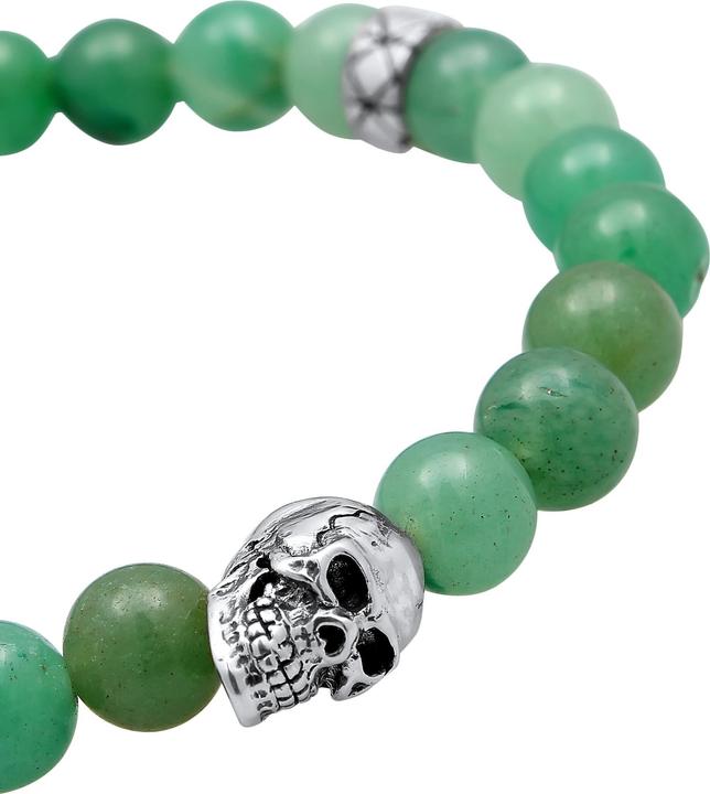 Produktbild Kuzzoi Edelsteinarmband, Totenkopf (23 cm, Aventurin, Plastik, 925er Sterling Silber)