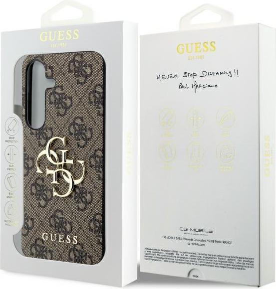 Actual product image Guess PU 4G Metal Logo Case- brown (Samsung Galaxy S24)