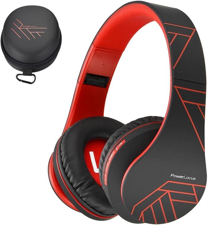 Image du produit PowerLocus Casque sans fil P2 (noir-rouge) (20 h, Sans fil, Filaire)
