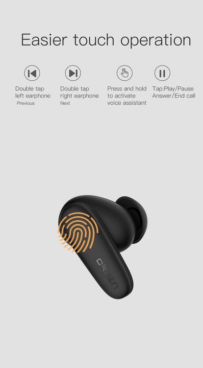 Actual product image Orsen T3 Bluetooth Earphones juodas (6 h, Wireless)
