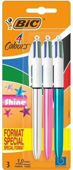 Actual product image Bic Multi-colour biros 4 Colours Original 3 pcs. (Lady Pink Metallic, Metal, Turquoise, 3x)