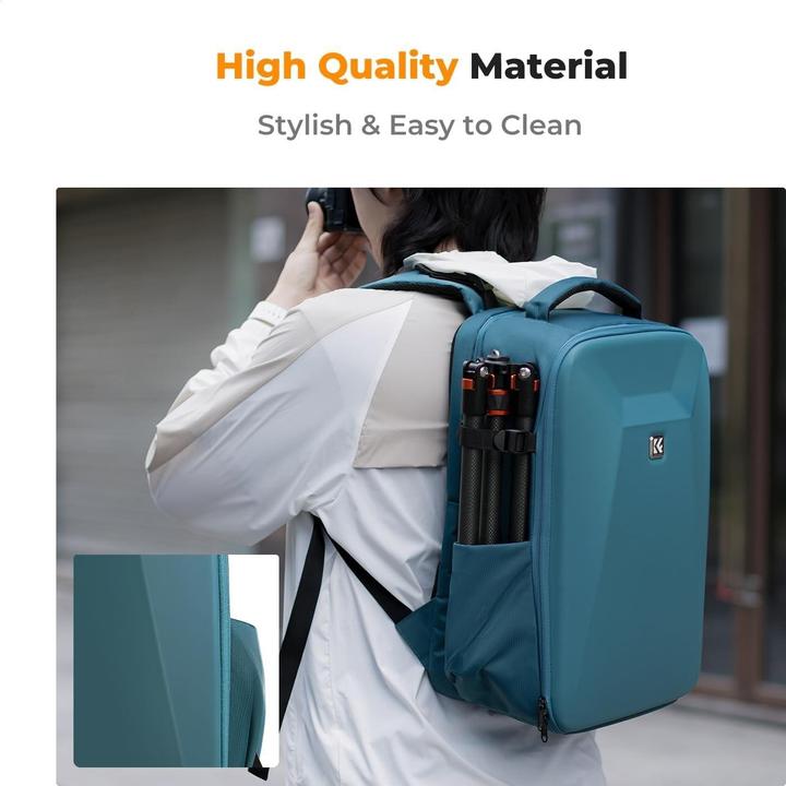 Image du produit K&F Concept Sac à dos rigide pour appareil photo avec compartiment ordinateur 15,6 pouces (Sac à dos photo, 22 l)