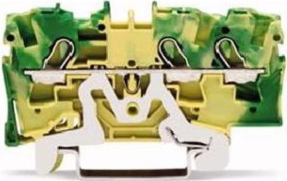 Produktbild Wago DIN-Schienenklemme 3 x 4 mm2 grün/gelb