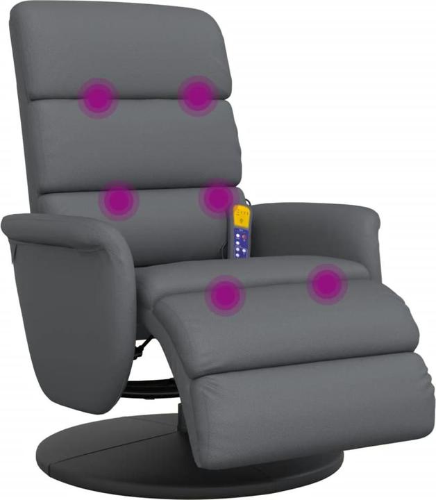 Immagine prodotto VidaXL Sedia da massaggio con poggiapiedi in similpelle grigia, colore