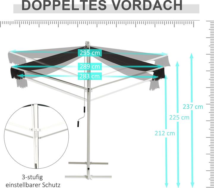 Immagine prodotto Outsunny Tenda da sole con braccio pieghevole (2.94 m)