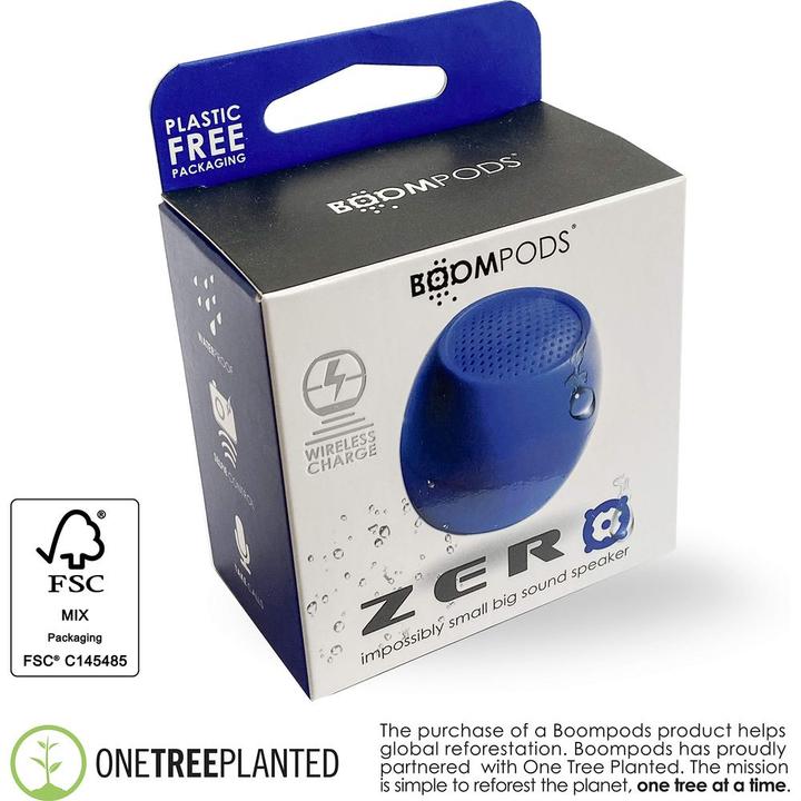 Produktbild Boompods Zero Bluetooth® Lautsprecher Freisprechfunktion, stossfest, Wasserfest Blau (5 h, Akkubetrieb)