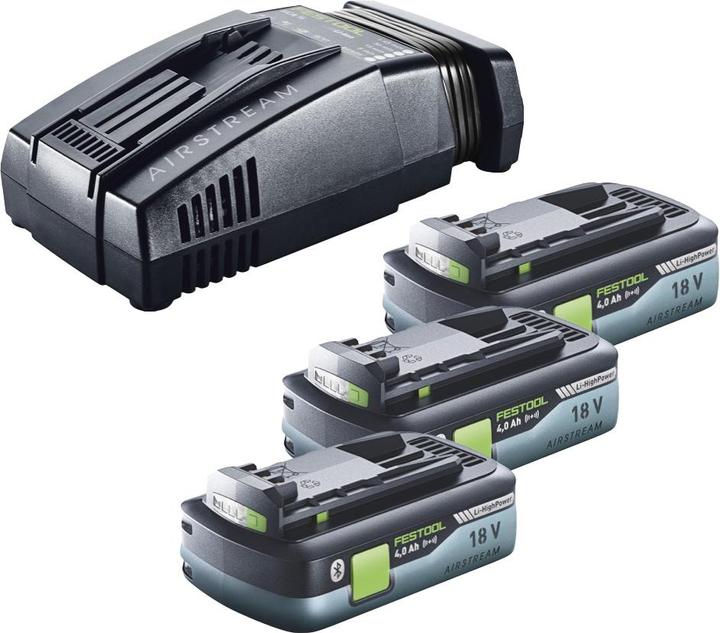 Actual product image Festool Energy Set: 3x Batteries BP 18 Li 4.0 Ah HPC-ASI 4.0Ah 18V + Charger SCA 16 10.8V-18V (3x (18 V)