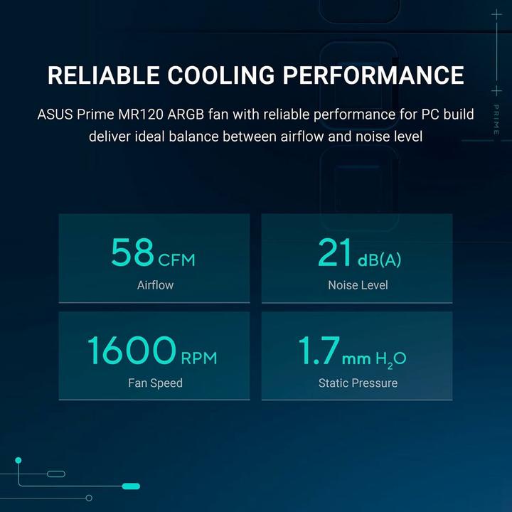 Produktbild ASUS PRIME MR120 FAN ARGB WHITE 3IN1 (120 mm, 3x)