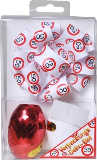 UdoS Verpackungs-Deko Set zum 50. Geburtstag (Geschenkband)