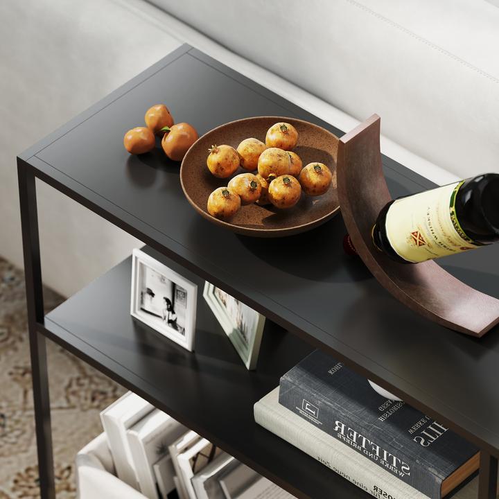 Image du produit Homcom Konsolentisch Stahl Schwarz (110 x 30 x 75 cm)