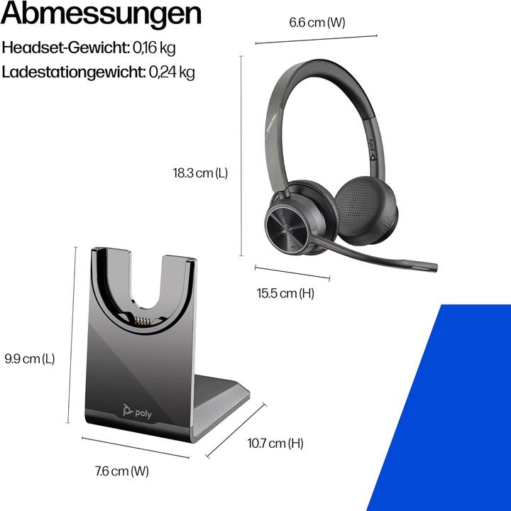 Actual product image Poly Voyager 4320 (Wireless, USB-C, Microsoft teams)