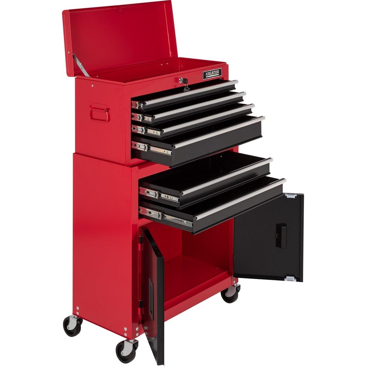 Kreator, Carrello degli attrezzi + per montaggi, Gereedschapswagen KRT653005 â€“ 64 x 64 x 325 cm â€“ Met wielen â€“ Incl. 6 lades (6 x)