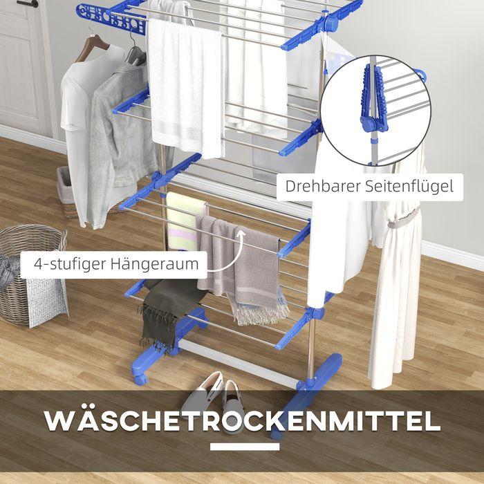 Actual product image Swisshandel24 Laundry rack with castors Tumble dryer tower, stand dryer with folding wing, laundry tower for in (0.65 m)