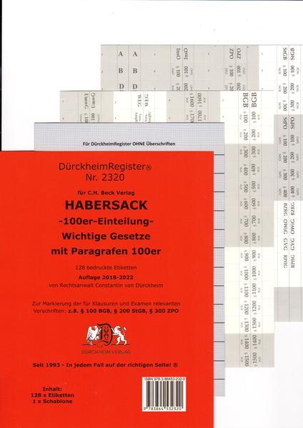 Produktbild DürckheimRegister® SCHÖNFELDER-100er-Einteilung - 2018-2022