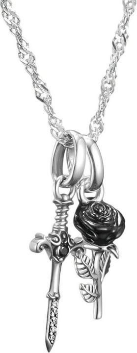 Image du produit Thomas Sabo Halskette True Romance Schwert und Rose Zirkonia Silber (Émail, Argent 925, 45 cm)