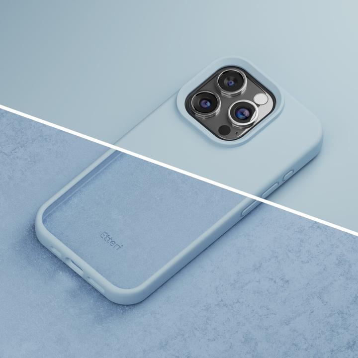 Actual product image Etteri Silicone case for iPhone 15 Pro Max 6,7" light blue (Apple iPhone 15 Pro Max)