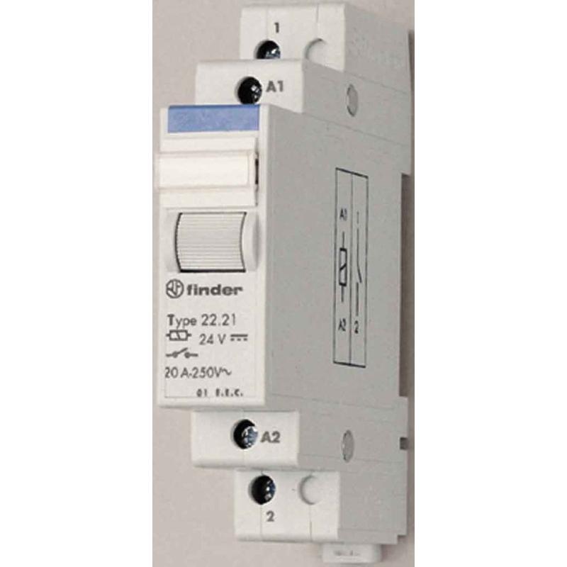 Thumbnail - Finder Installationsrelais 1S 20A 24VDC 22.21.9.024.4000, Relais