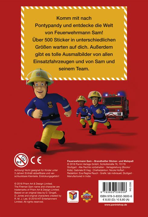 Immagine prodotto Panini Pompiere Sam: adesivo caldo e pittura divertente