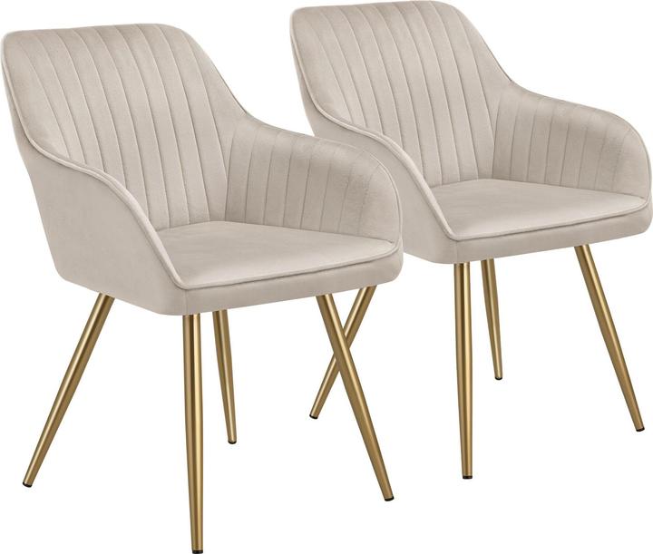 Produktbild tectake Stuhl Marilyn, Samtoptik, gesteppt