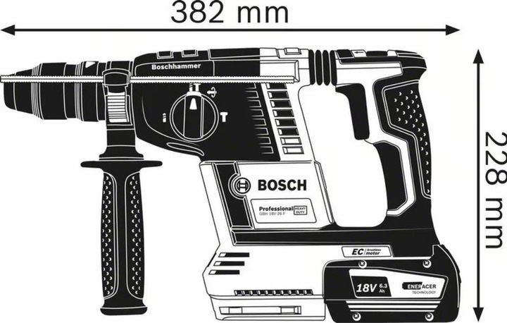Actual product image Bosch Professional GBH 18V-26F (Rechargeable battery operated)