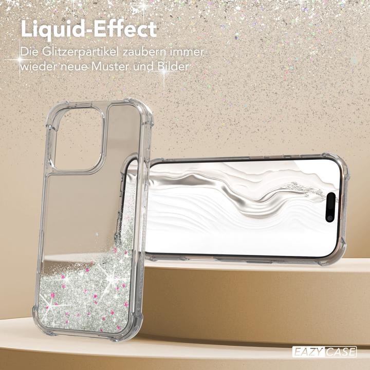Actual product image EAZY CASE Liquid Glittery Hülle für iPhone 16 Pro (Apple iPhone 16 Pro)