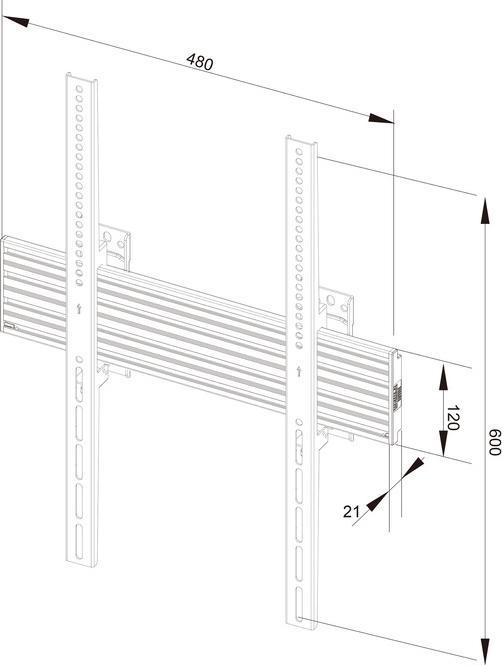 Actual product image Multibrackets Wall mount, 40"-100", VESA 100x100-400x600 (Wall, 100", 80 kg)